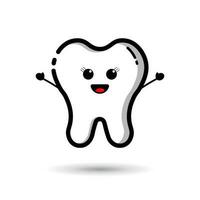 Tooth mascot, tooth character vector design