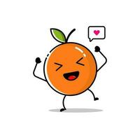 Character of orange fruit with flat design style vector