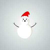 Snowman expression, complete with a red Christmas hat vector