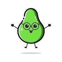 Avocado characters with funny and cute expressions in flat design style vector