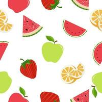 Fruit-themed seamles pattern, fruit seamles pattern with modern design, vector