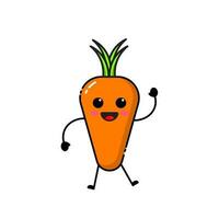 Carrot icon design with a cute, funny and adorable expression vector