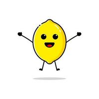 Lemon character design with funny and cute expressions vector
