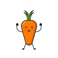 Carrot icon design with a cute, funny and adorable expression vector