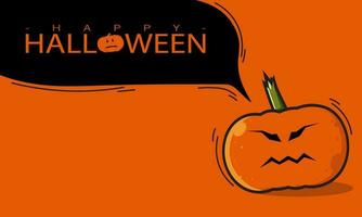 Halloween background, pumpkin hanging on a tree vector