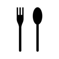 Spoon and fork icon, vector