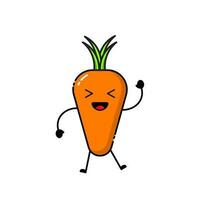 Carrot icon design with a cute, funny and adorable expression vector