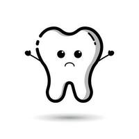 Tooth mascot, tooth character vector design