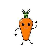 Carrot icon design with a cute, funny and adorable expression vector