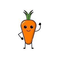 Carrot icon design with a cute, funny and adorable expression vector