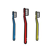 Illustration of a toothbrush tool in a flat design style vector