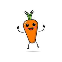 Carrot icon design with a cute, funny and adorable expression vector