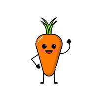 Carrot icon design with a cute, funny and adorable expression vector