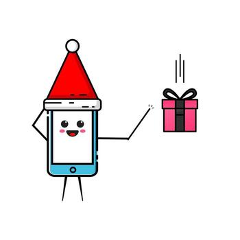 A modern mobile with a flat design style with a cute expression vector