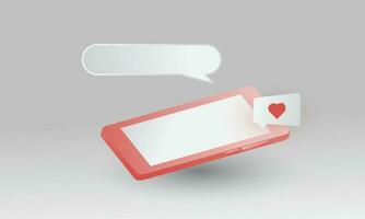 3d smartphone, a smartphone with 3 dimensional style with chat bubbles next to it vector