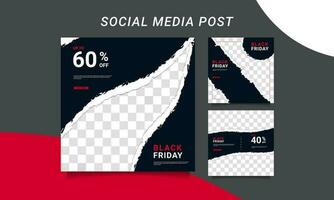 Modern vector black friday sale banner collection social media templates