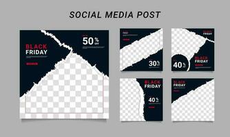 Modern vector black friday sale banner collection social media templates