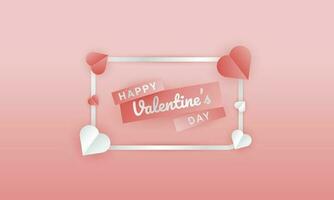 Valentine's themed background design with a paper cut style, perfect for Valentine's Day backgrounds vector