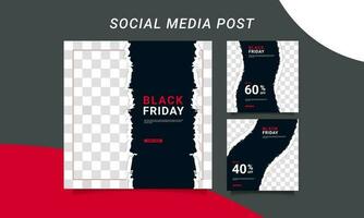 Modern vector black friday sale banner collection social media templates