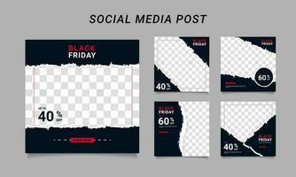 Modern vector black friday sale banner collection social media templates