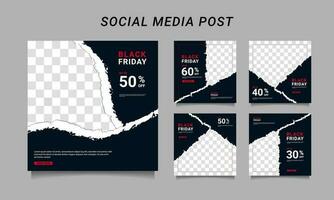 Modern vector black friday sale banner collection social media templates