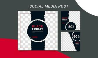 moderno vector negro viernes rebaja bandera colección social medios de comunicación plantillas