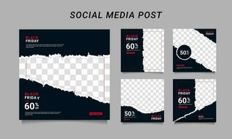 Modern vector black friday sale banner collection social media templates