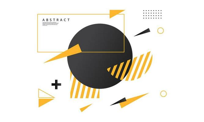 Modern and trendy geometric abstract background, in yellow and black.