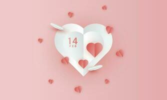 Valentine's themed background design with a paper cut style, perfect for Valentine's Day backgrounds vector