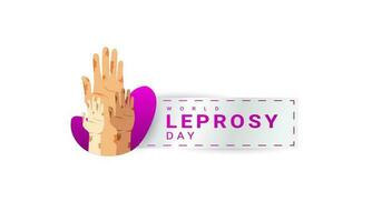 World Leprosy day background is purple in color with a modern design style vector