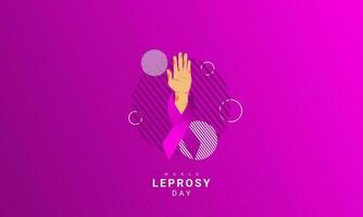 World Leprosy day background is purple in color with a modern design style vector