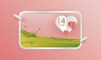 Valentine's themed background design with a paper cut style, perfect for Valentine's Day backgrounds vector