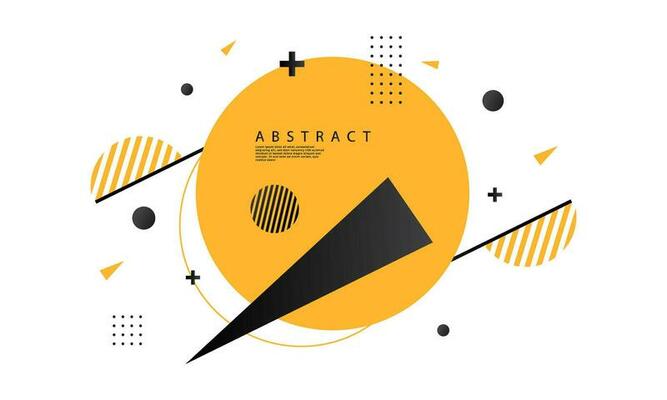 Modern and trendy geometric abstract background, in yellow and black.