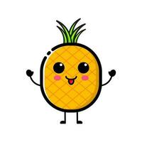 a pineapple character wearing sunglasses vector