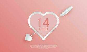 Valentine's themed background design with a paper cut style, perfect for Valentine's Day backgrounds vector