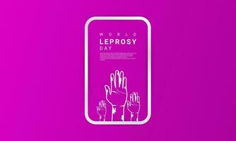 World Leprosy day background is purple in color with a modern design style vector