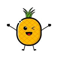 a pineapple character wearing sunglasses vector