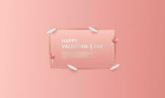 Valentine's themed background design with a paper cut style, perfect for Valentine's Day backgrounds vector