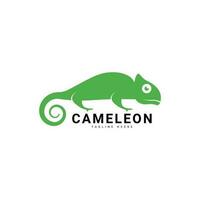 trendy and modern green chameleon logo vector