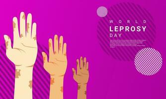 World Leprosy day background is purple in color with a modern design style vector