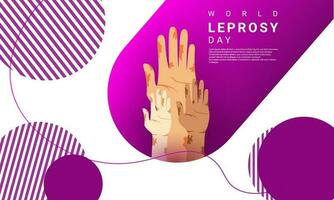 World Leprosy day background is purple in color with a modern design style vector