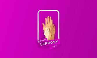 World Leprosy day background is purple in color with a modern design style vector