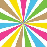 Rainbow style colourful sunburst pattern background, rays, radial, summer banner, vector illustration