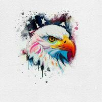 Photo Eagle Design with American Flag on Texture Background