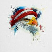 Photo Eagle Design with American Flag on Texture Background