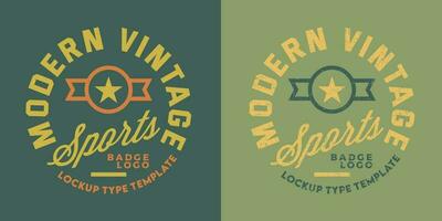 Modern vintage sports logo template in round shape badge vector
