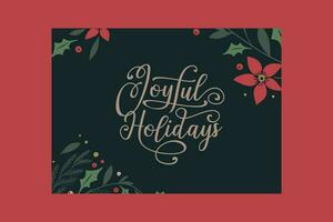 Vector Joyful Holidays Greeting Card Landscape Template