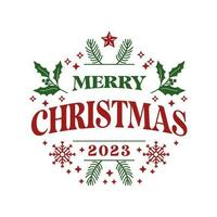 Vector Merry Christmas 2023 Lettering Badge