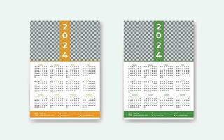 Creative and minimal 2024 calendar design template for your business vector