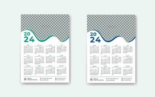 Creative and minimal 2024 calendar design template for your business vector